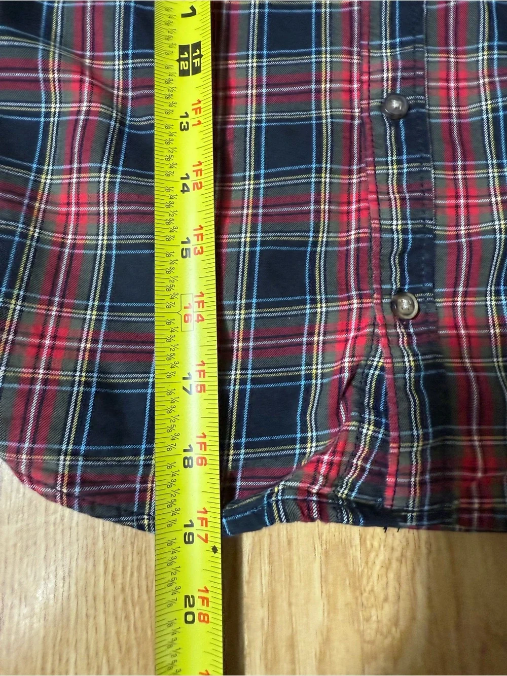 Carter's Boy's Red and Navy Plaid Button-Down Shirt - Size 7